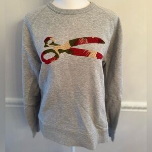 Dunham grey sweater with scissor embroidery